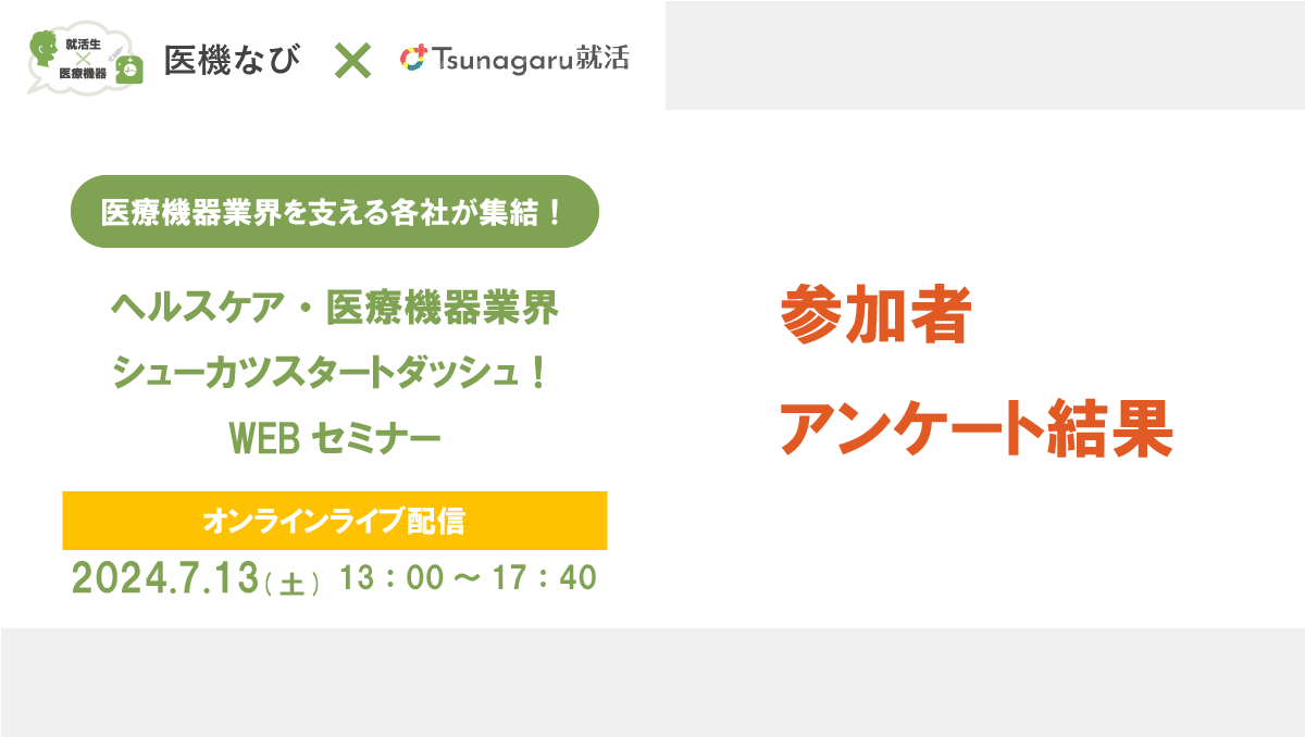 ヘルスケア・医療機器業界　シューカツスタートダッシュ！WEBセミナー2024　アンケート結果